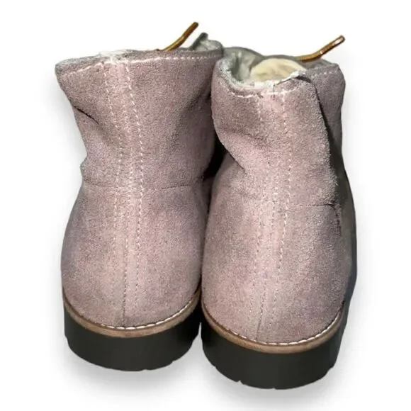 Wimzees Suede/Shearling Chukka Boots Brown Made in USA Women's 10 - Picture 4 of 9